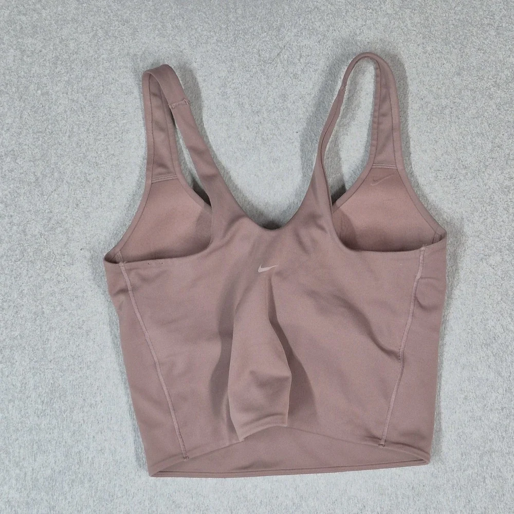 Nike Women Activewear Medium Brown Alate Crop Tank Medium Support Padded READ
